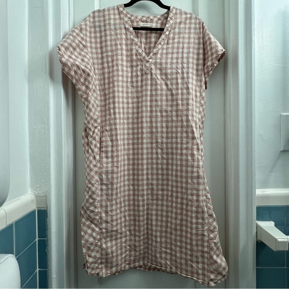 Pehr Organic Cotton Women’s Caftan in Pink Gingham size XS/S - Picture 2 of 5